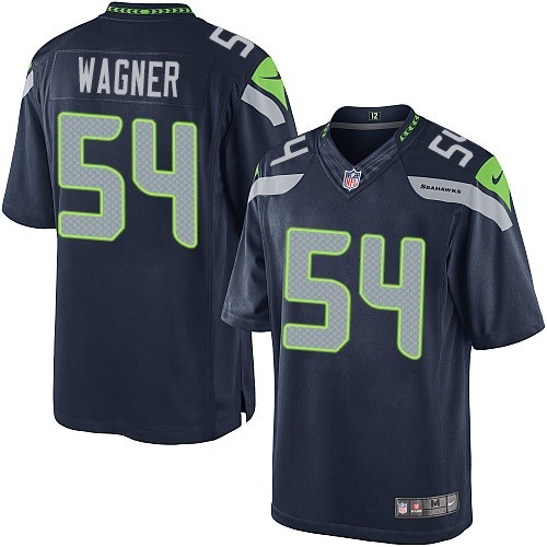 Men's Limited Bobby Wagner Nike Jersey Navy Blue Home - #54 NFL Seattle Seahawks